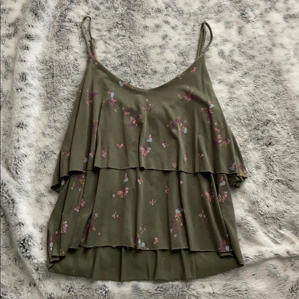 Mudd green floral tank